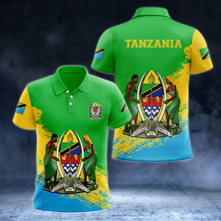 AIO Pride - Tanzania Coat Of Arms - New Version Unisex Adult Polo Shirt