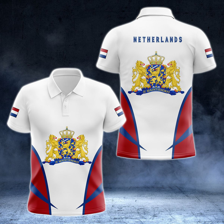 AIO Pride - Netherlands Coat Of Arms And Flag - New Version Unisex Adult Polo Shirt