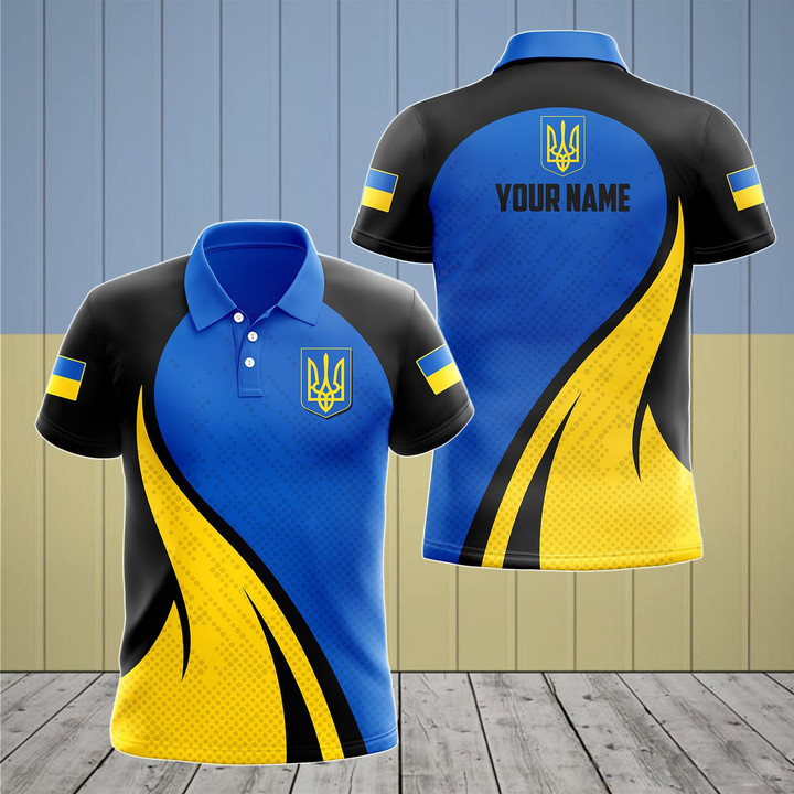 AIO Pride - Customize Ukraine Flag Color Fire Unisex Adult Polo Shirt