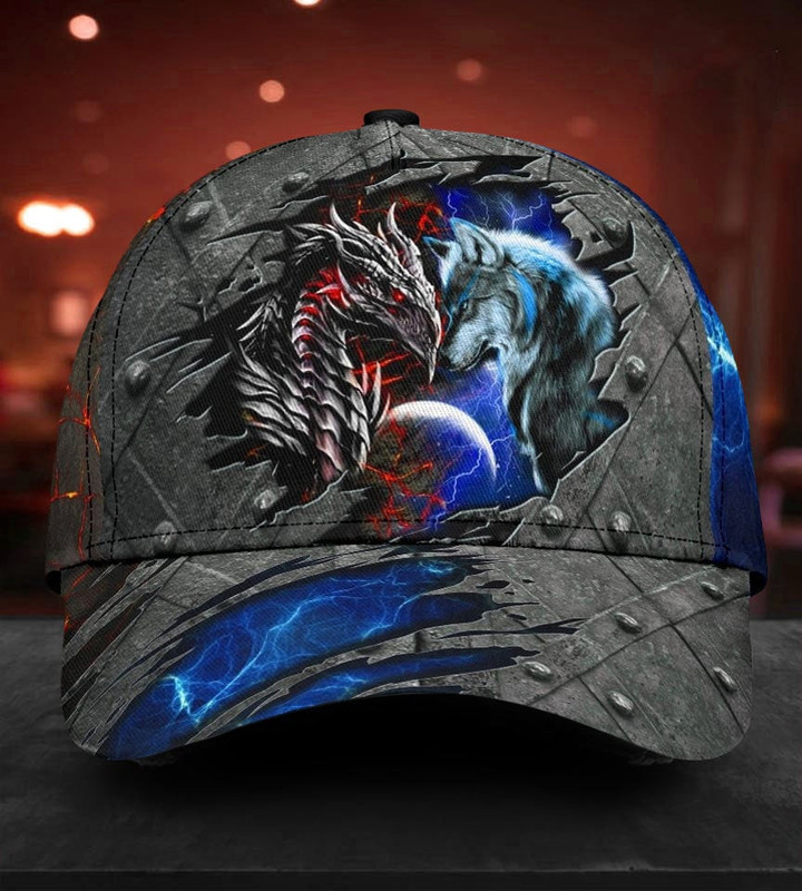 AIO Pride Heart Of A Wolf Soul Of A Dragon Classic Cap