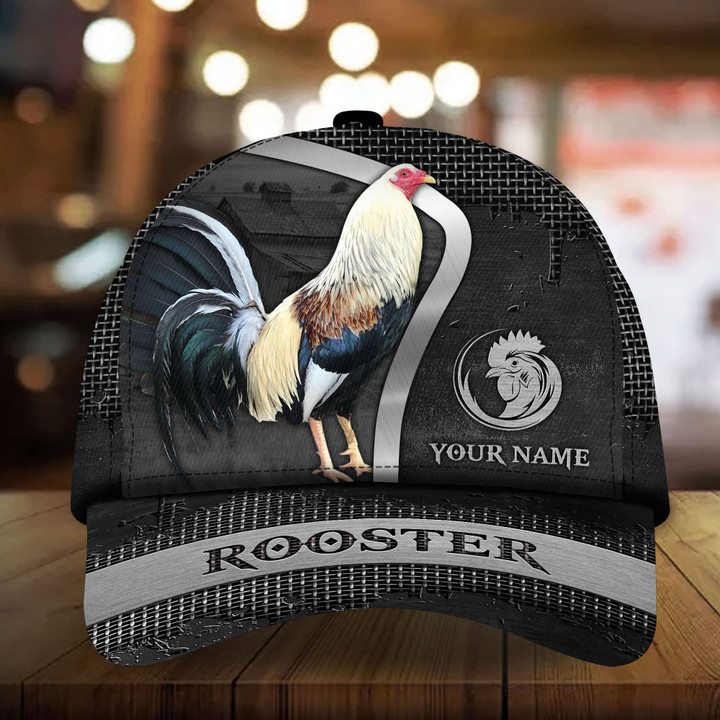 AIO Pride Premium Unique Cap Rooster Black Full Printed Custom Name 3D Hat