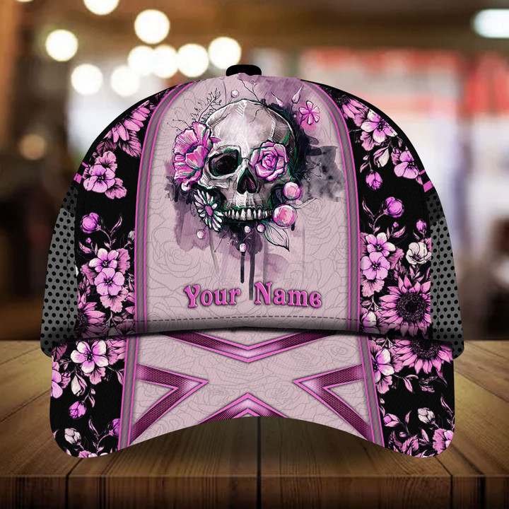 AIO Pride Premium Unique Skull Flower Hats 3D Multicolor Custom Name