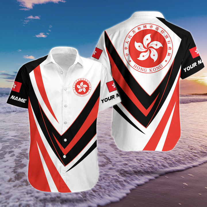 AIO Pride Custom Name Hong Kong Sport Form Coat Of Arms Hawaiian Shirt