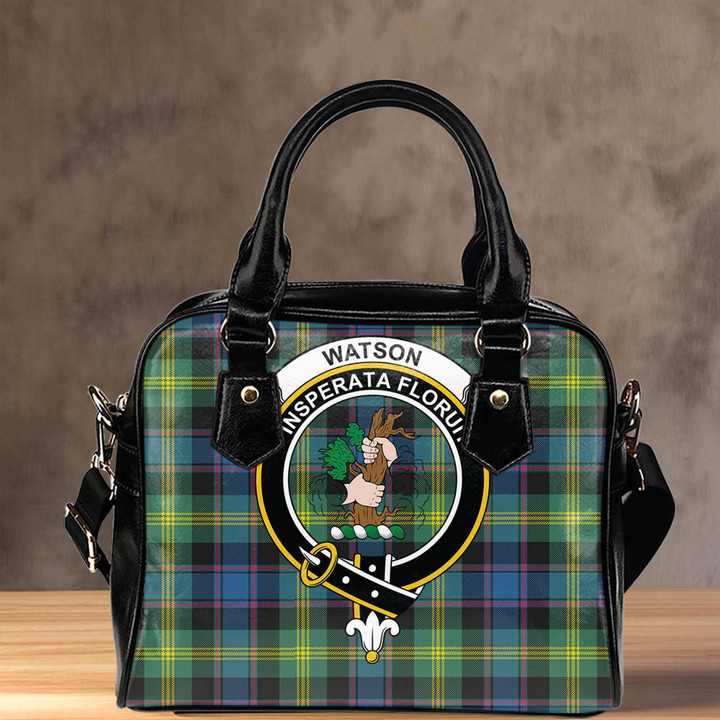 AIO Pride Watson Ancient Clan Tartan Crest Shoulder Handbag
