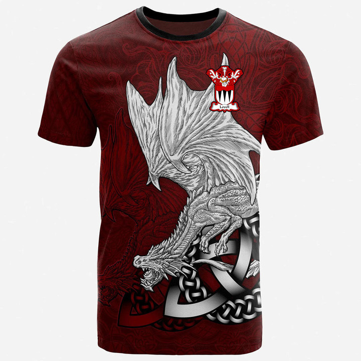AIO Pride Lovell Family Crest T-Shirt - Celtic Dragon Red