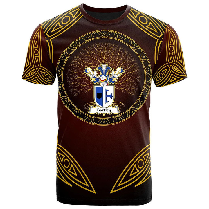 AIO Pride Bartley Family Crest T-Shirt - Celtic Patterns Brown Style