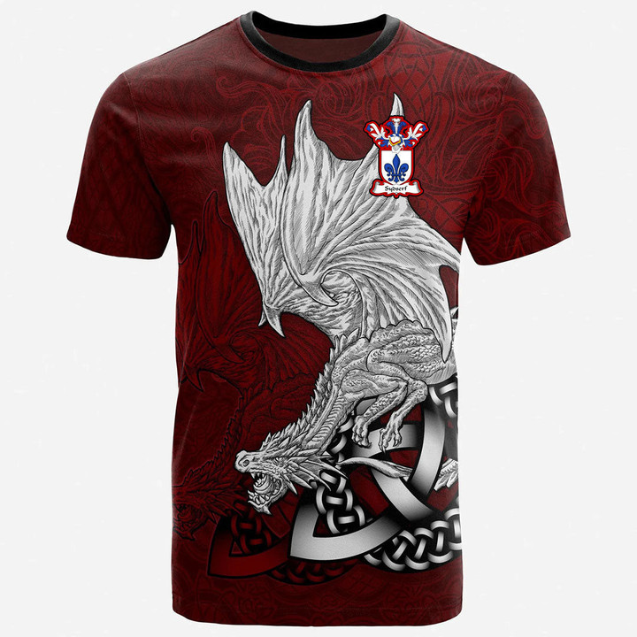 AIO Pride Sydserf Family Crest T-Shirt - Celtic Dragon Red