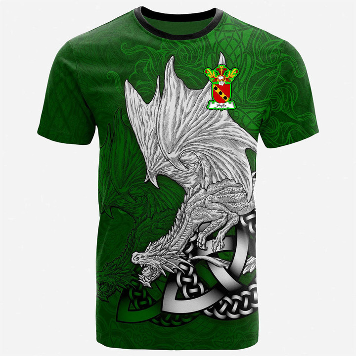 AIO Pride Sheild Family Crest T-Shirt - Celtic Dragon Green