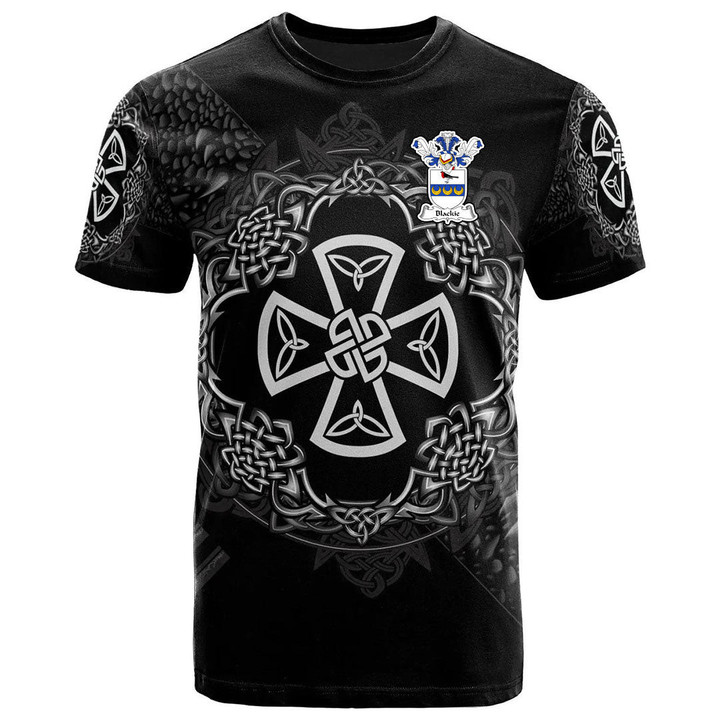 AIO Pride Blackie Family Crest T-Shirt - Celtic Cross With Knot