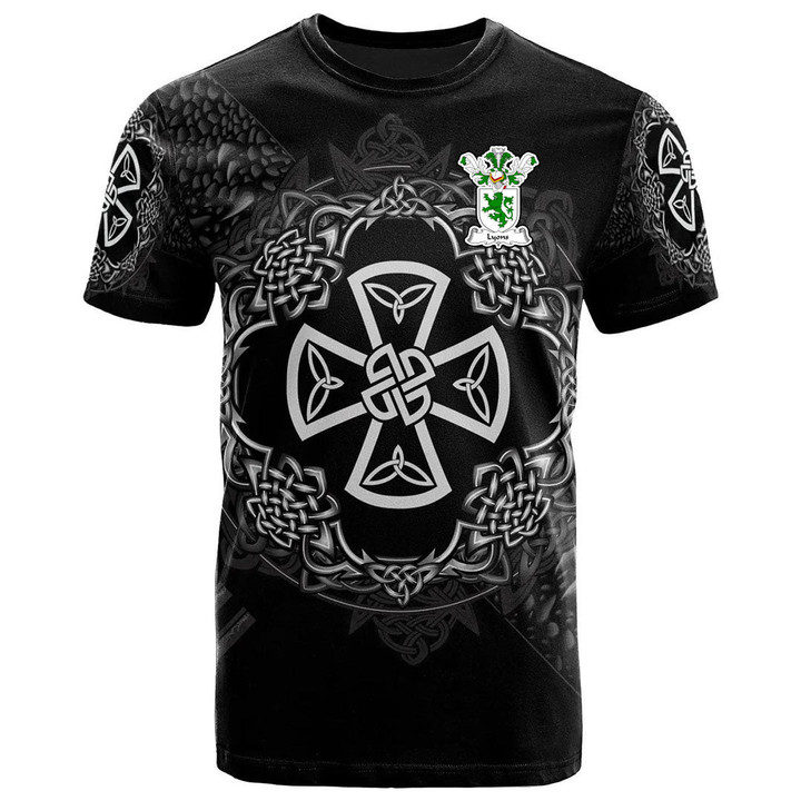 AIO Pride Lyons Family Crest T-Shirt - Celtic Cross With Knot