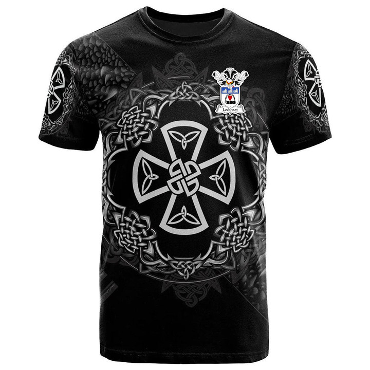AIO Pride Lockhart Family Crest T-Shirt - Celtic Cross With Knot