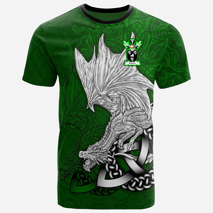 AIO Pride Easton Or Eiston Family Crest T-Shirt - Celtic Dragon Green