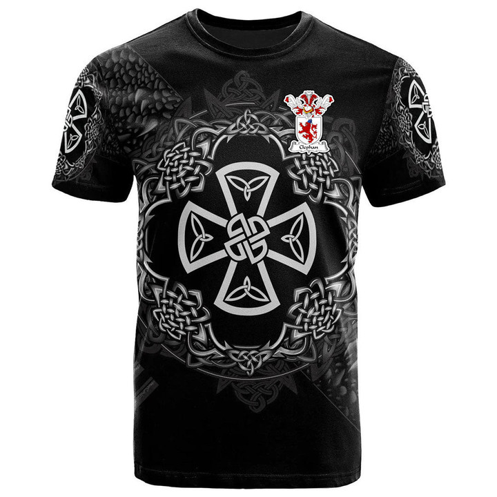 AIO Pride Clephan Or Clephane Family Crest T-Shirt - Celtic Cross With Knot