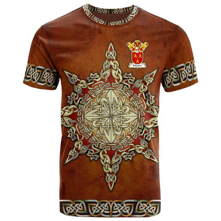 AIO Pride Falconer Family Crest T-Shirt - Celtic Compass
