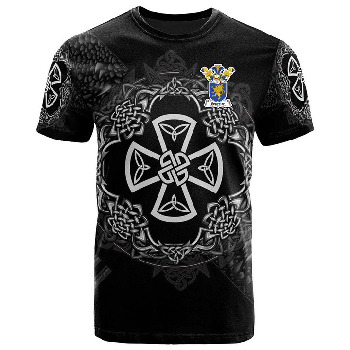 AIO Pride Spurrier Family Crest T-Shirt - Celtic Cross With Knot