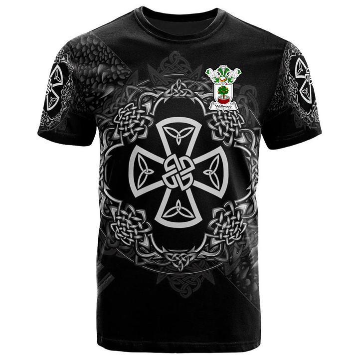 AIO Pride Wellwood Family Crest T-Shirt - Celtic Cross With Knot