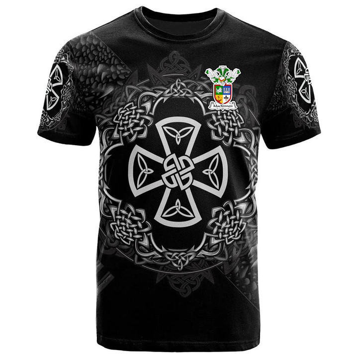 AIO Pride MacKinnon Family Crest T-Shirt - Celtic Cross With Knot