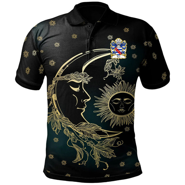 AIO Pride Don Or Donne Of Utkington Cheshire Welsh Family Crest Polo Shirt - Celtic Wicca Sun Moons