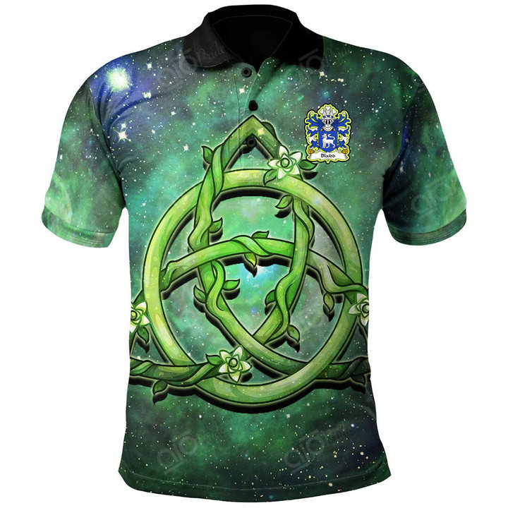 AIO Pride Blaidd Y Blaidd Rhudd Or Gest Welsh Family Crest Polo Shirt - Green Triquetra