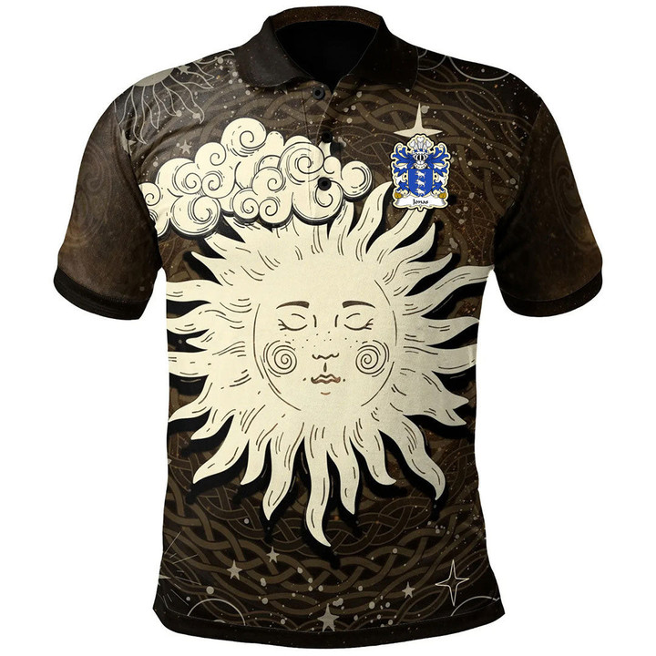 AIO Pride Jonas AP Gronwy Welsh Family Crest Polo Shirt - Celtic Wicca Sun & Moon