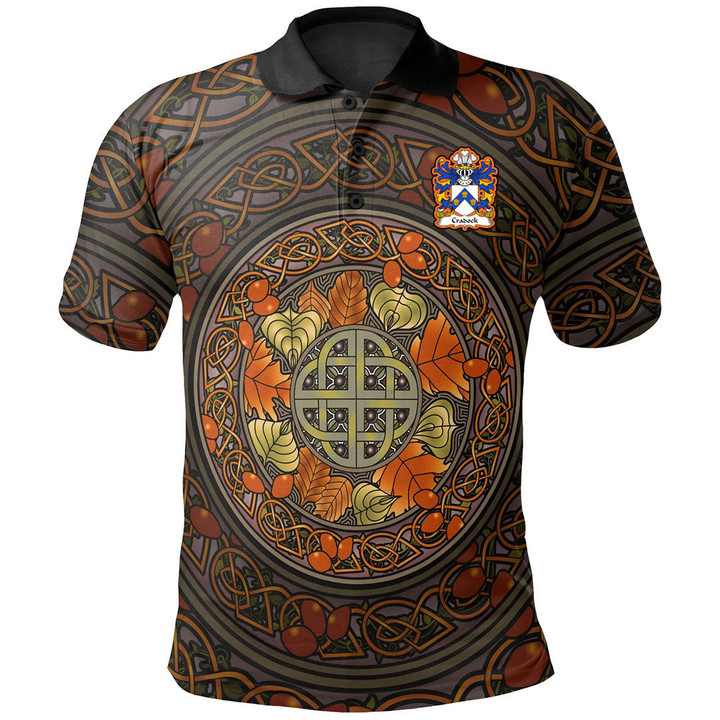 AIO Pride Cradock Of Newton Pembrokeshire Welsh Family Crest Polo Shirt - Mid Autumn Celtic Leaves