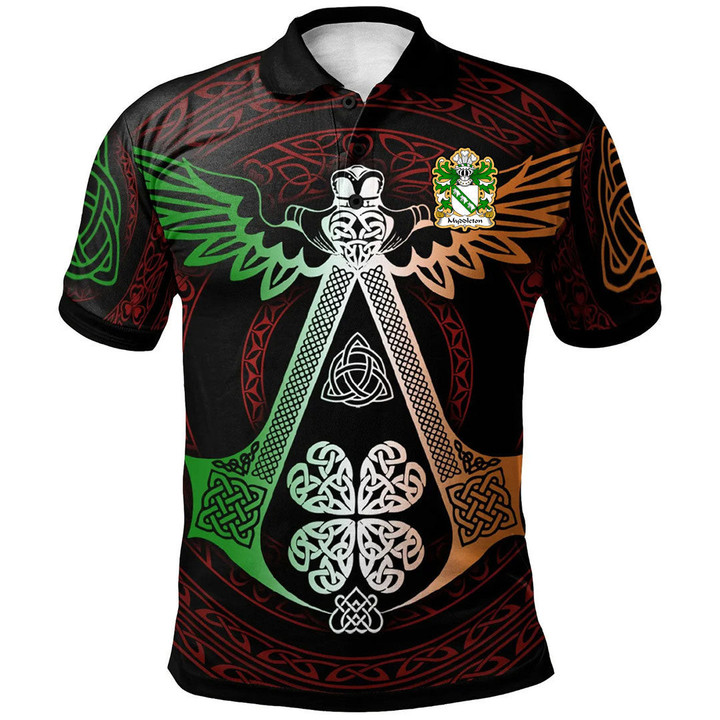 AIO Pride Myddleton Of Gwenynog Denbighshire Welsh Family Crest Polo Shirt - Irish Celtic Symbols And Ornaments