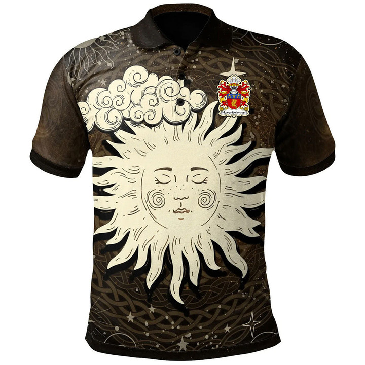 AIO Pride Haverfordwest Priory Of Welsh Family Crest Polo Shirt - Celtic Wicca Sun & Moon