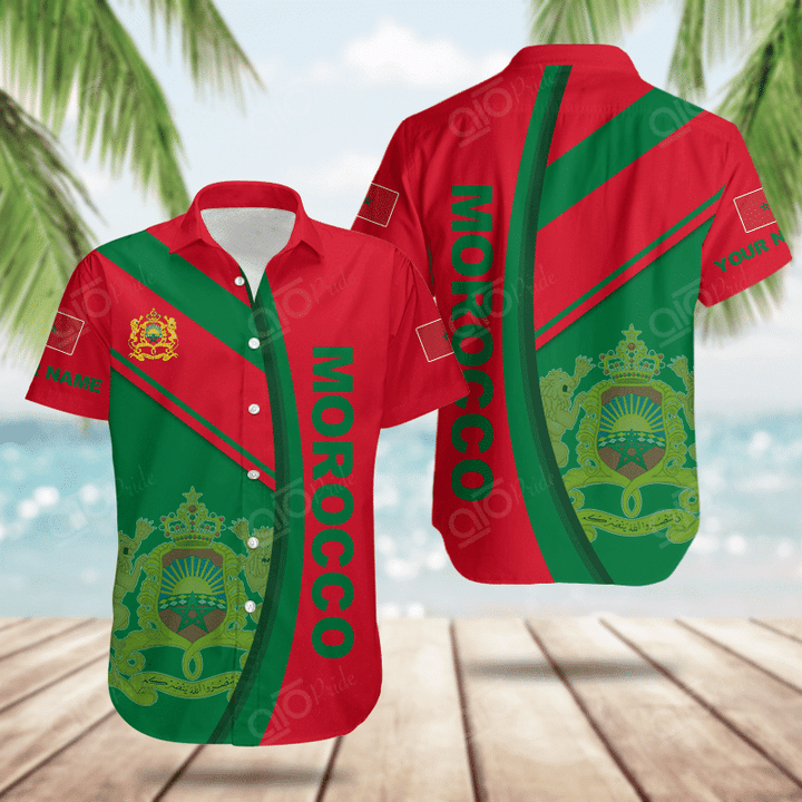 AIO Pride Custom Name Morocco Basic Form Hawaiian Shirt