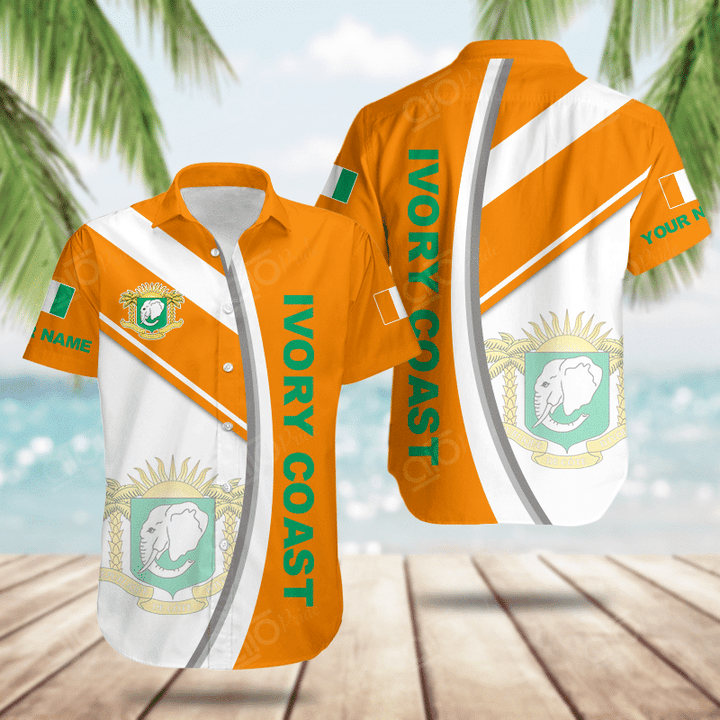 AIO Pride Custom Name Ivory Coast Basic Form Hawaiian Shirt