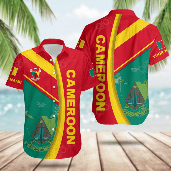 AIO Pride Custom Name Cameroon Basic Form Hawaiian Shirt