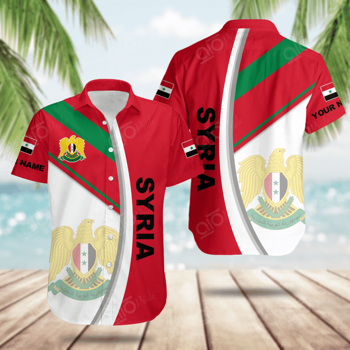 AIO Pride Custom Name Syria Basic Form Hawaiian Shirt