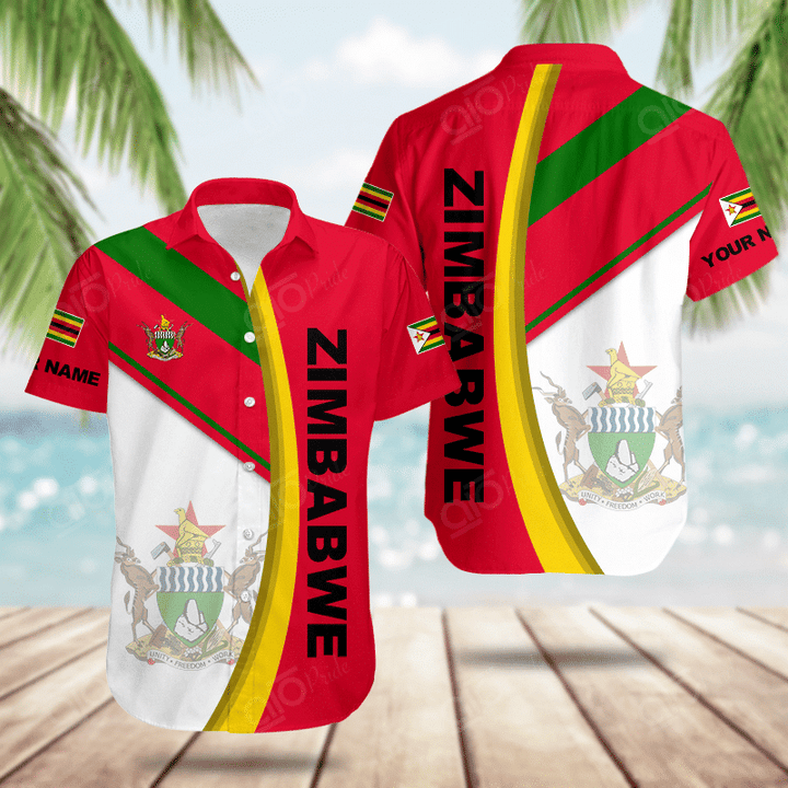 AIO Pride Custom Name Zimbabwe Basic Form Hawaiian Shirt