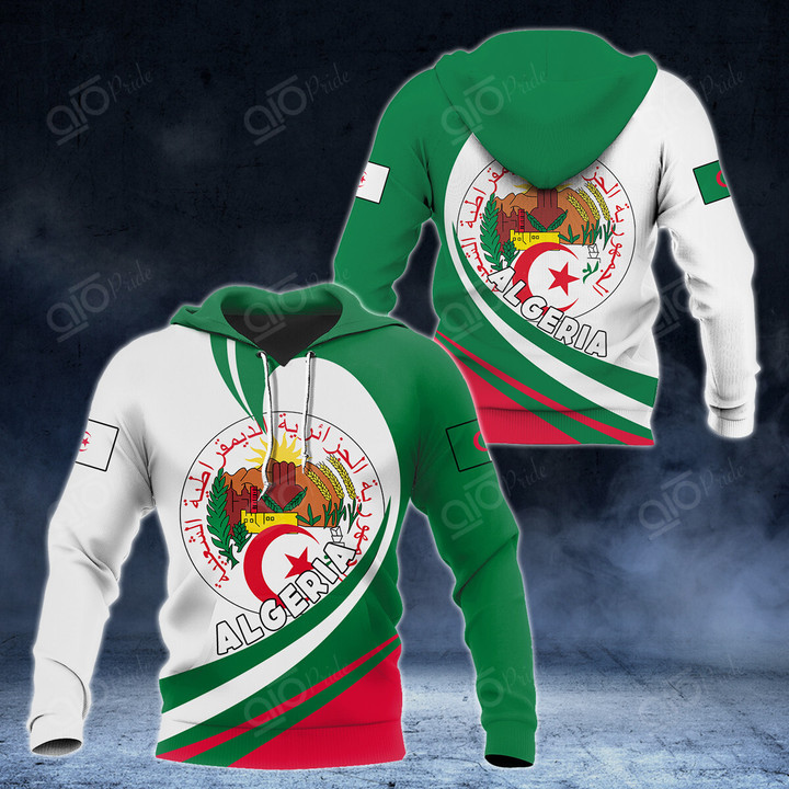 AIO Pride Algeria Coat Of Arms Big Wave Style Hoodies