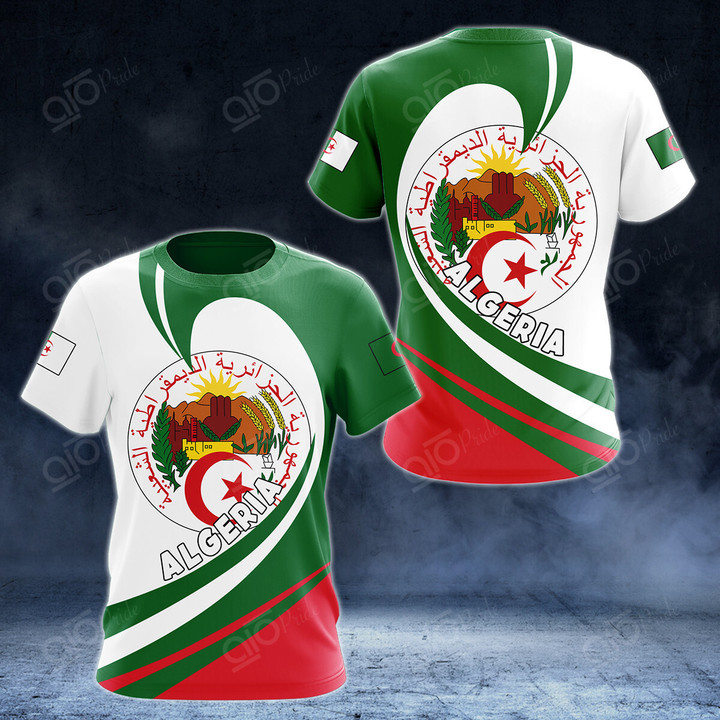 AIO Pride Algeria Coat Of Arms Big Wave Style T-shirt