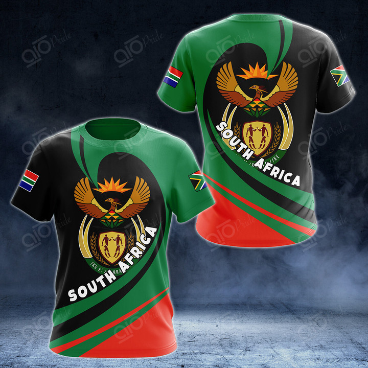 AIO Pride South Africa Coat Of Arms Big Wave Style T-shirt