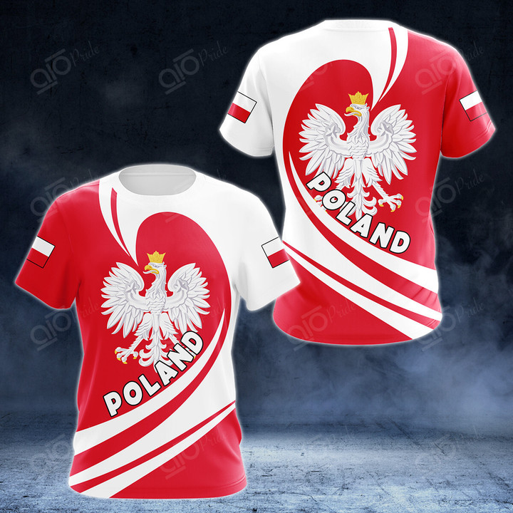 AIO Pride Poland Coat Of Arms Big Wave Style T-shirt