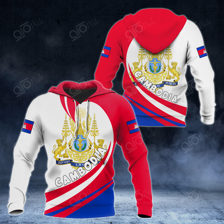 AIO Pride Cambodia Coat Of Arms Big Wave Style Hoodies