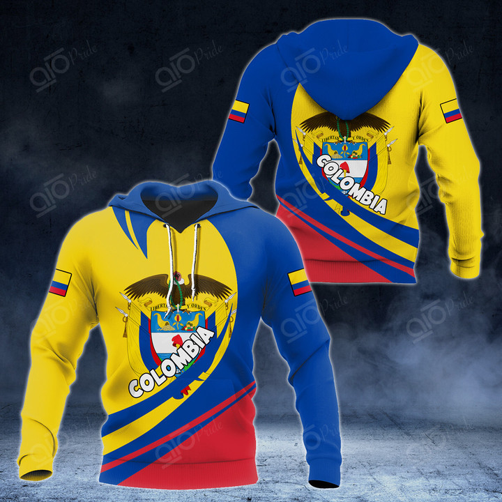 AIO Pride Colombia Coat Of Arms Big Wave Style Hoodies