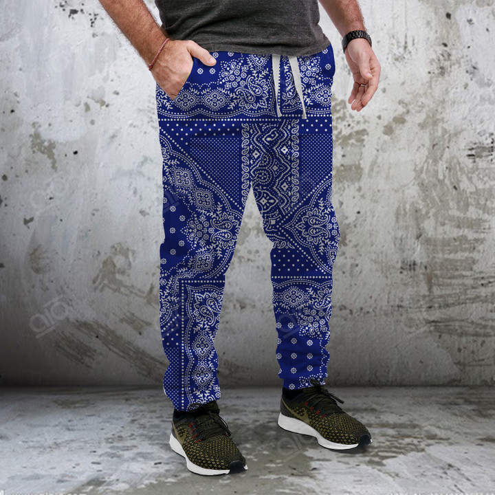 AIO Pride Blue Bandana Design Jogger Pants