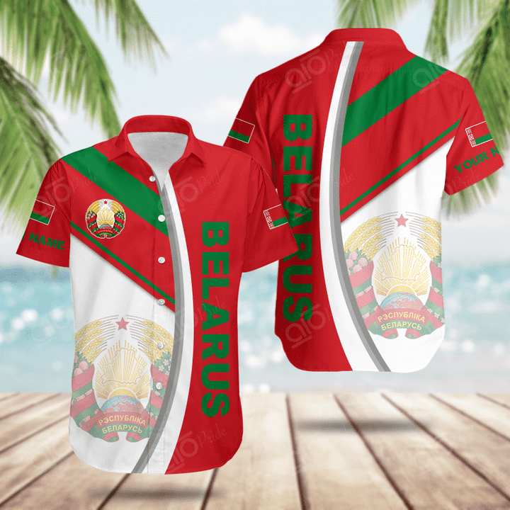 AIO Pride Custom Name Belarus Basic Form Hawaiian Shirt