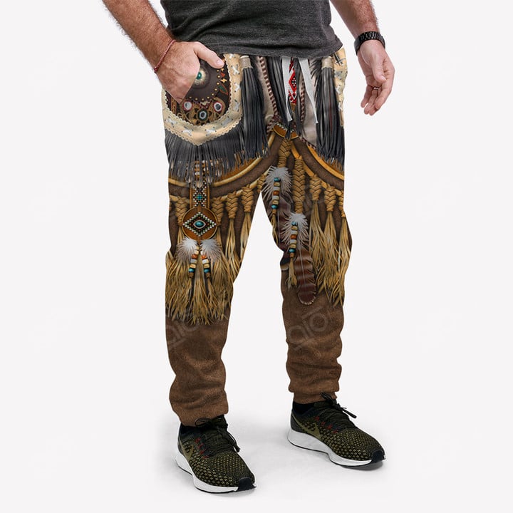 AIO Pride Native American 3D Red Tribal Pattern Jogger Pants