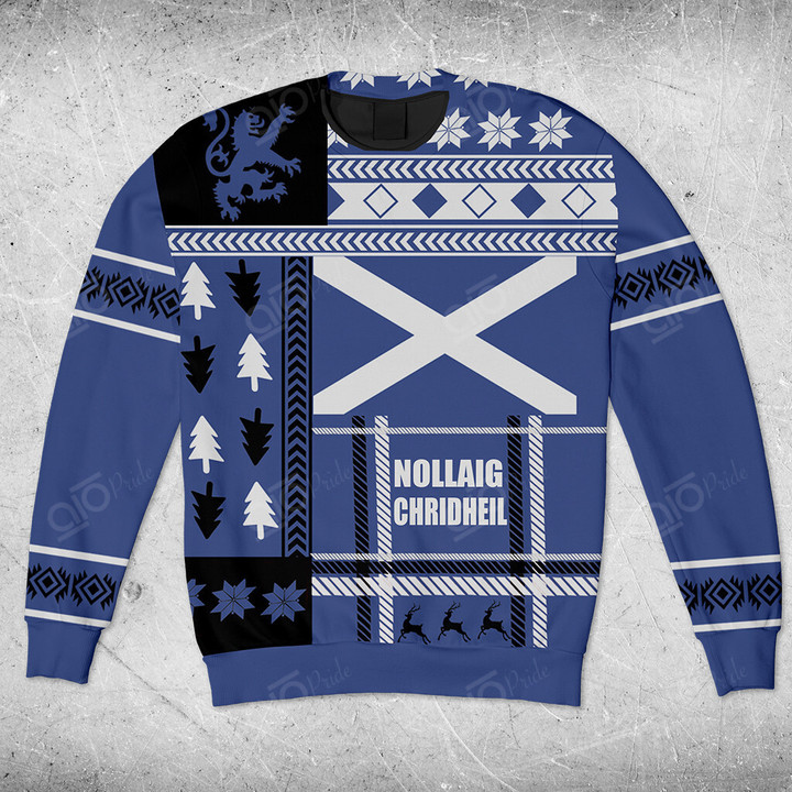 AIO Pride Blue Scotland Lion Merry Christmas Sweatshirt