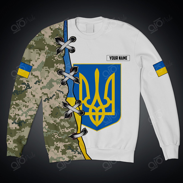 AIO Pride Custom Name Ukraine Camo Army Sweatshirt