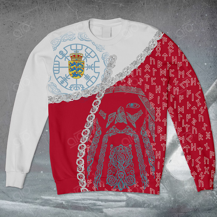 AIO Pride Denmark Flag And Coat Of Arms Viking Sweatshirt