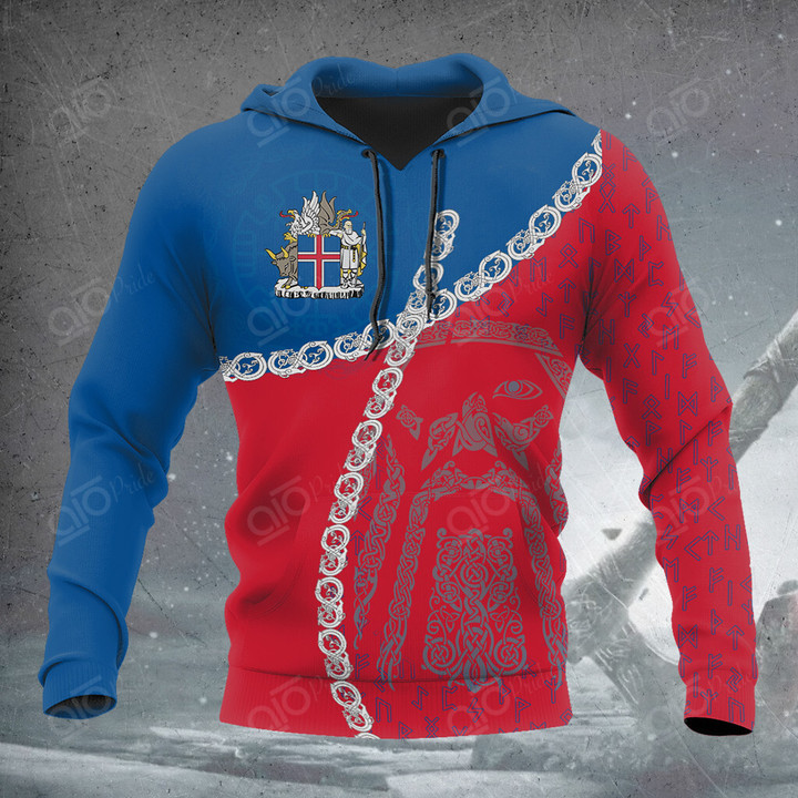 AIO Pride Iceland Flag And Coat Of Arms Viking Hoodies