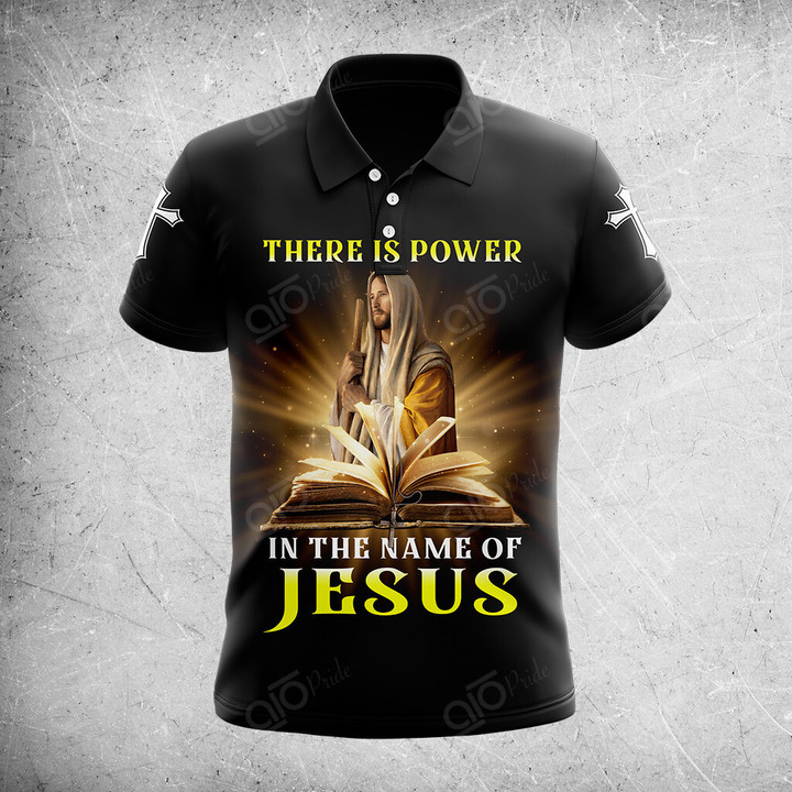 AIO Pride There Is Power In The Name Of Jesus Polo Shirt