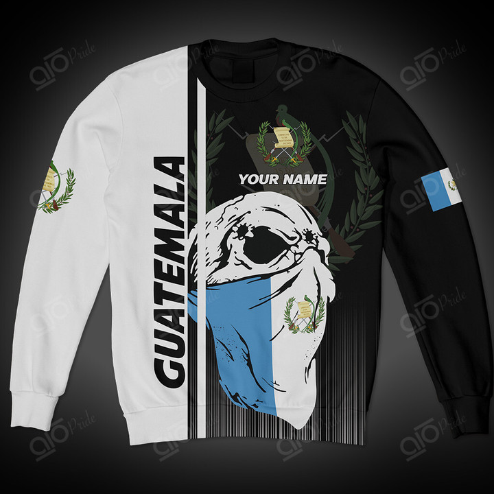 AIO Pride Custom Name Guatemala Coat Of Arms Skull Scarf Flag Sweatshirt