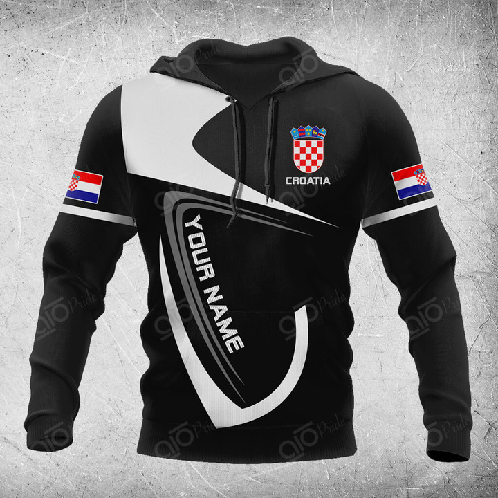 AIO Pride Custom Name Croatia Coat Of Arms & Flag Hoodies
