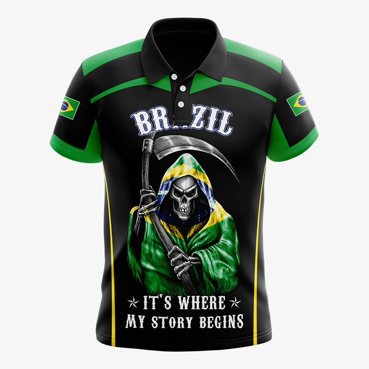 AIO Pride Brazil It's Where My Story Begins Polo Shirt