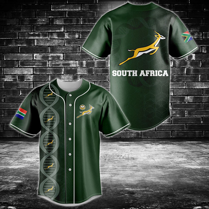 South Africa DNA Springbok Baseball Jersey Shirt